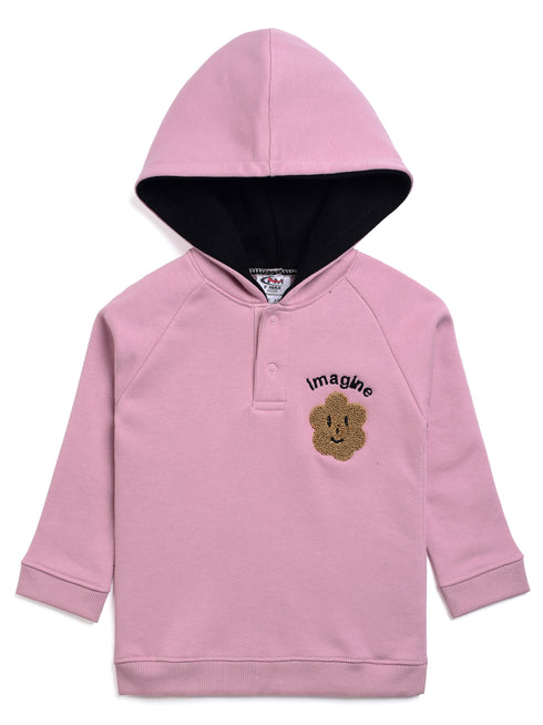 Towel Print Fleece Hoodie (Pink)